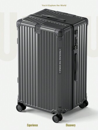 20 Inch Functional Boarding Case, Portable Suitcase With Cup Holder, Luggage With Password Lock,Solid Color Luggage Case Set : Portable Square Handside Handbag & Large Capacity Handside Travel Suitcase With Password
