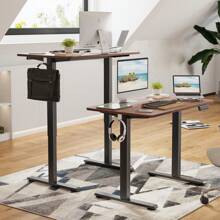 100 CM Electric Height Adjustable Home Office Standing Desk - Rust Brown - View 3
