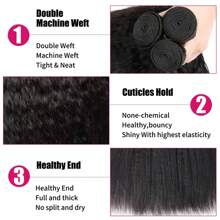 Kinky Straight Bundles Human Hair Yaki Straight Human Hair Bundles 12A 100% Unprocessed Brazilian Virgin Human Hair Bundles For Women Natural Black And Brown Hair Extension 1 Bundle