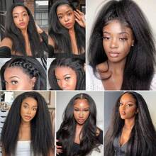 Kinky Straight Bundles Human Hair Yaki Straight Human Hair Bundles 12A 100% Unprocessed Brazilian Virgin Human Hair Bundles For Women Natural Black And Brown Hair Extension 1 Bundle
