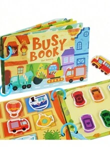 蒙特梭利宝宝忙碌书我的第一本安静书粘贴早教玩具儿童玩具婴儿配对游戏 - 彩色 - 查看 10