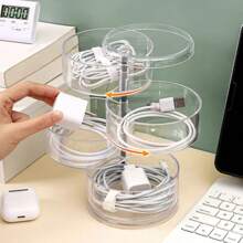 360-Degree Rotating Transparent Jewelry Box, Multi-Layer Jewelry Box, Dust-Proof Finishing Shelf, Jewelry Necklace Storage Box