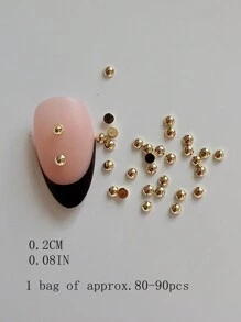 美甲金属配件：实心半球铆钉、哑光深色简约金属装饰 美甲用品 美甲饰品 美甲宝石 - 彩色 - 查看 14