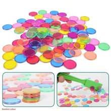 1 Set 100pcs Colorful Transparent Bingo Chips And Magnetic Wands, Bingo Game Accessories, Free Combination, Learning Tool For Children - Multicolor - View 8