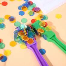 1 Set 100pcs Colorful Transparent Bingo Chips And Magnetic Wands, Bingo Game Accessories, Free Combination, Learning Tool For Children - Multicolor - View 5