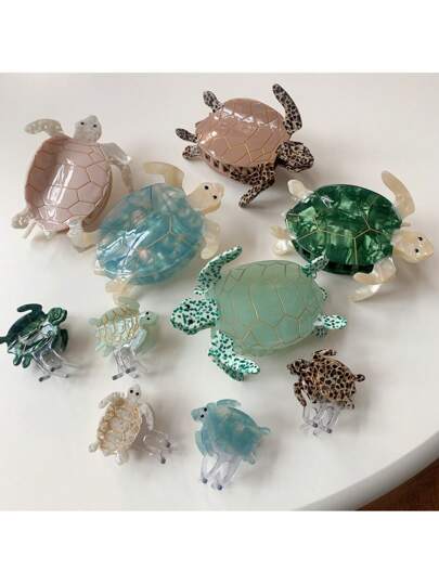 1pc New Ocean Series Sea Turtle Handmade Splice Acetate Claw Clip Adorable Niche Sense Chic Animal Hair Clip Hair Claw Hair Clips Hair Jaw Clip Hair Clamps Hair Clutch Hair Catcher Clip Fall Winter Hair Accessories For Women For Vacation Outfits Woman