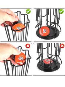 1 Piece Rotating Coffee Bean Holder, Coffee Capsule Storage Box, Capacity 24 Coffee Beans, Iron Structure, Rotating Carousel Rack For Coffee Bean Storage, Suitable For Home/Office, Suitable For 5.3cm Coffee Capsules. Ideal For Valentine's Day, Valentine's Day Wedding Or Anniversary.