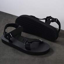 Sandálias Masculinas para Atividades ao Ar Livre Casuais no Verão com Solado Macio e Fechamento em Gancho e Laço