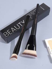 MAANGE 2支装专业面部化妆刷套装，含纸盒，包含柔软粉底刷、三角遮瑕刷和眼影刷，刷毛柔软，方便携带，是旅行的理想之选，也是送给女性和女孩的礼物。套装包含粉底刷、遮瑕刷、腮红刷、修容刷、古铜粉刷和散粉刷。 - 黑色 - 查看 2