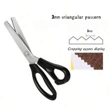 1pc Stainless Steel Lace Scissors, Triangle/Wave/Crescent Teeth Shape, DIY Sewing Fabric Clothing Handicraft Fabric Lace Scissors Back To School