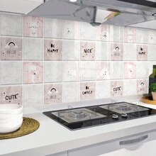 1 Roll Cartoon Style Self-Adhesive Removable Wallpaper, PET Aluminum Foil Material Contact Paper - Heat Resistant, Waterproof, Removable, Suitable For Kitchen Backsplash, Dining Room, Living Room Wall Protection, Cabinet, Tabletop Renovation, Home Decor Sticker, Easy To Cut And Install, Size 60*300/500/1000cm