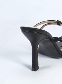 Qin TiNian Women's High Heel Sandals, New Spring/Summer Open Toe Sexy Strappy Black Handmade Party, Wedding, Formal Wear Heels, 9cm High, Blogger/Influencer Recommended - Black - View 8