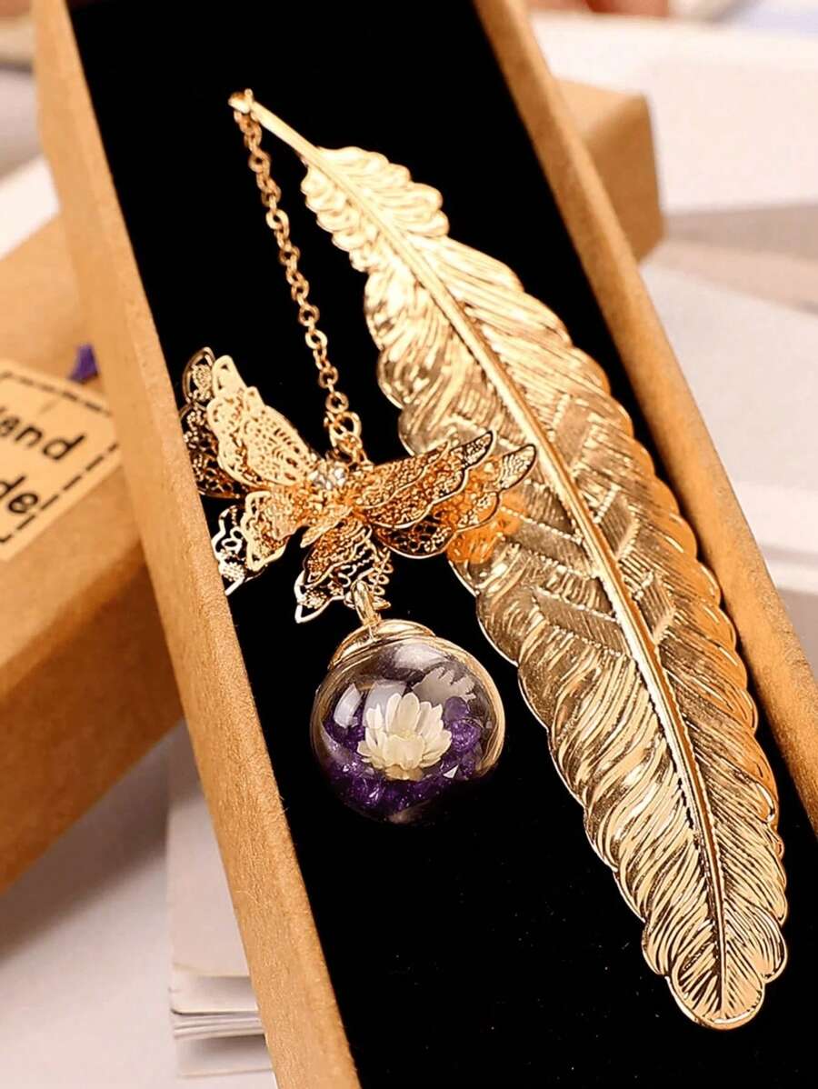 1pc Butterfly Bookmark,Bookmarks Gifts,Elegant Reading Accessories For Book Lovers,Students,Writers, Readers,Ideal Gift For Birthdays, Graduations, And General Gifting,Valentine's Day Gifts,Mother's Day,Teacher's Day,Birthday Gift For Students(Gift Box Not Included)