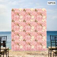 SimbkIuils 12 piezas Paneles de pared de flores artificiales 3D, paneles de fondo de flores para muro de flores, boda, fondo de rosas, paneles de fondo para decoración de eventos y fiestas de boda - Multicolor - Ver 9