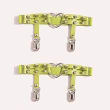 1双女士心形吊袜带朋克铆钉吊袜短裤，性感大腿环，Y2K金属腿带装饰，时尚夜店朋克风 - A - 查看 18