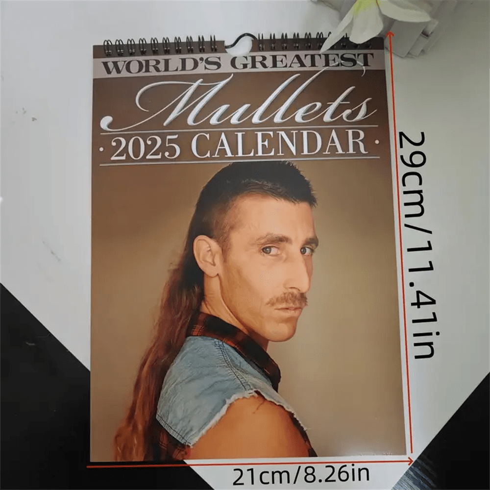 2025 World's Greatest Mullets Calendar Monthly Wall Calendar