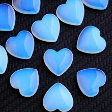 QYDCX 1/5/10/20/50/100 件水晶心形可爱疗愈水晶玫瑰石英石掌心真宝石套装精神能量平衡