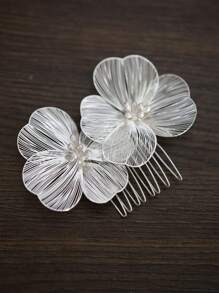 1 pieza Accesorio para el cabello de lazo plateado para fiesta nupcial, hecho a mano, adecuado para bodas, accesorios del Día de San Valentín