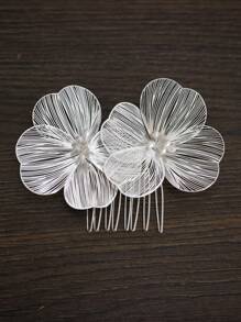 1 pieza Accesorio para el cabello de lazo plateado para fiesta nupcial, hecho a mano, adecuado para bodas, accesorios del Día de San Valentín