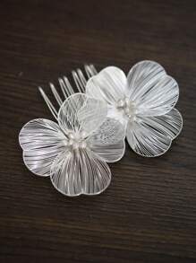 1 pieza Accesorio para el cabello de lazo plateado para fiesta nupcial, hecho a mano, adecuado para bodas, accesorios del Día de San Valentín