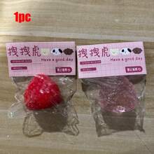 1 pieza Ejercitador de manos con forma de fresa brillante, juguete Squishy de TPU, con sensación de barro suave, favor de fiesta - Para mayores de 14 años (Color: Rojo, Transparente, Rosa) La elección perfecta para Año Nuevo, Pascua, regalos de cumpleaños y regalos pequeños de fiesta