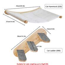1 件装猫吊床壁挂式猫架，猫壁栖木和抓板，用于睡觉、玩耍、攀爬和休息，现代猫床和家具适合大型或小型猫 - 杏色 - 查看 3