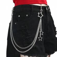 Men's And Women's Waist Accessories Hip Hop Punk Metal Rivets Stage Show Multi-Layer Waist Chain Dress Up Jeans Accessories Suitable For Teen Summer Casual Outdoor Athletic Or Vacation Travel Or Graduation Gifts Or Birthday Dress Accessories Or Daily Wear
