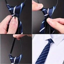 Cravatta formale da uomo con zip, cravatta senza nodo per uomo con stile rilassato, cravatta pre-annodata di stile college per matrimoni, cravatta da lavoro adatta per colloqui