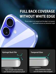 4 Piezas Película protectora de hidrogel de cobertura completa para la pantalla trasera compatible con iPhone, regalo para el cumpleaños, la familia y los amigos, protector de pantalla de teléfono, accesorios de teléfono