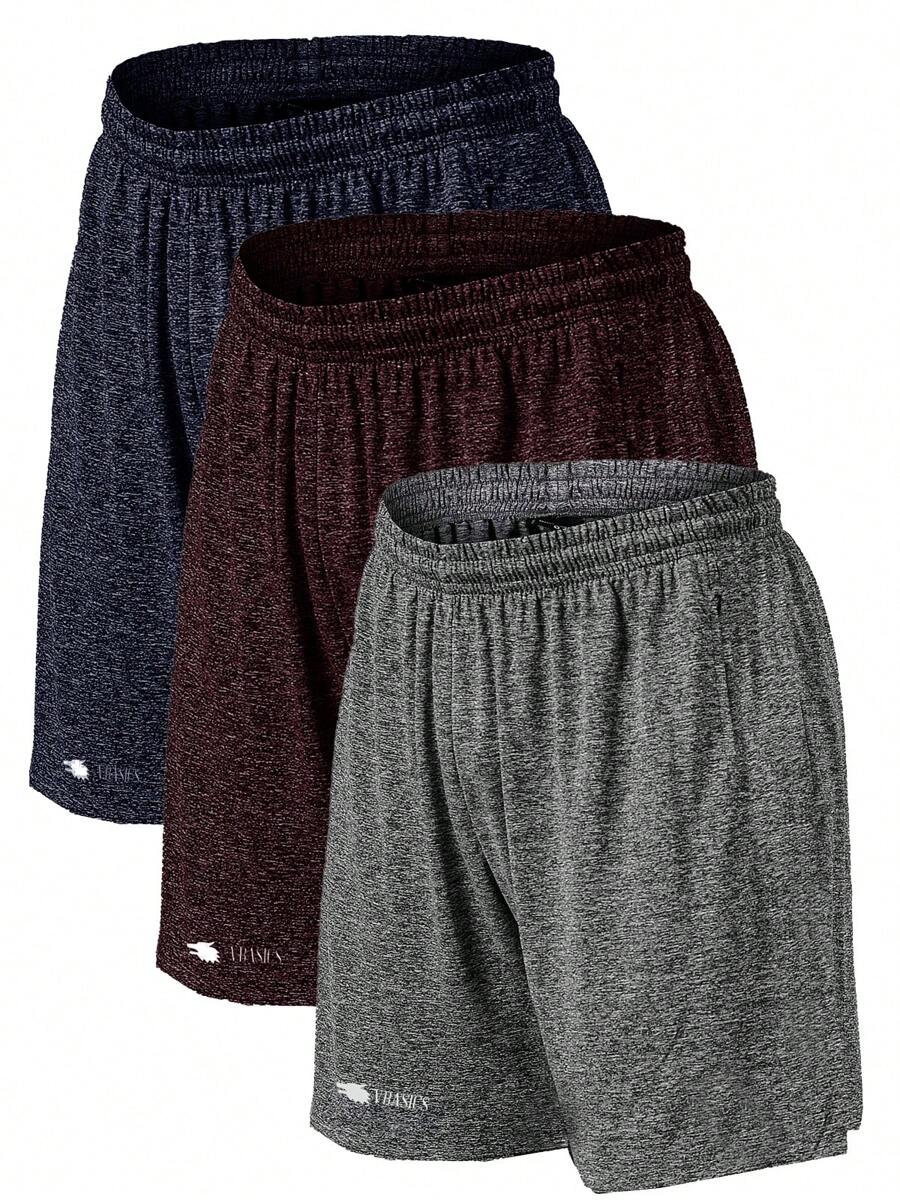 Kit 3 Bermuda Shorts Light Dry Fit Gym Training - Màu Đỏ Sâu - Xem 1