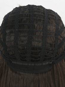 流行棕色 24 英寸长深波浪发洛丽塔假发带刘海合成假发适合儿童时尚浓密卷发假发女孩 - 棕色 - 查看 8