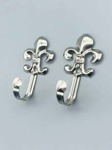 2入組卷軸設計窗簾掛鉤帶2入組螺絲 - 銀色 - 查看 6