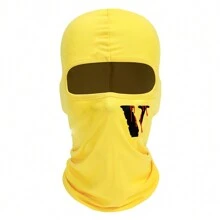6 pièces/2 pièces/1 pièce Masque de ski avec imprimé lettre V, cagoule, masque facial pour hommes et femmes, protection UV, coupe-vent, écharpe pour snowboard, moto