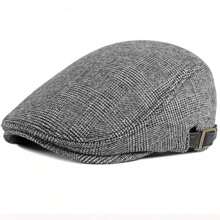 1pc Men's Plaid Beret Hat, Stylish Street Fashion Forward Snapback Outdoor Cap, Warm Casual Hat Suitable For Autumn/Winter Street, Business Party - Multicolor - View 13