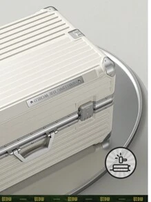 20 Inch Functional Boarding Case, Portable Suitcase With Cup Holder, Luggage With Password Lock,Solid Color Luggage Case Set : Portable Square Handside Handbag & Large Capacity Handside Travel Suitcase With Password