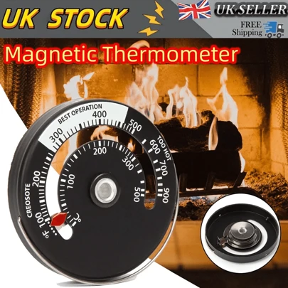 Magnetic Fireplace Fan Stove Thermometer For Log Wood Burner Temperature Gauge