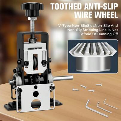 Wire Stripping Machine,Aluminum Alloy Manual Wire Stripperfor 1-20mm Cable,Machine Scrap Cable Stripper,With Hand Crank,Use Electric Drill Manual Cable Peeling Machine Stripping Tool