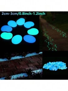 Galets lumineux de jardin qui brillent dans le noir pour la décoration de votre cour et allées, cailloux lumineux, pierres décoratives lumineuses DIY, créez un jardin magique, décoration d'aquarium, aménagement paysager, décoration de Noël ou de mariage (2-3 cm)