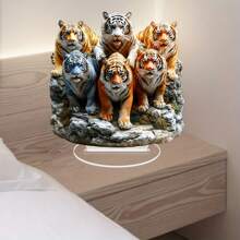 带支架的雄伟老虎亚克力雕像 - 适合家庭、办公室或咖啡厅的桌面艺术装饰 | 生日、乔迁和圣诞节、房间装饰的完美礼物