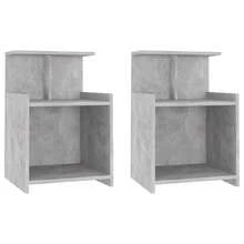 VidaXL Bedside Tables 2 Pcs Concrete Grey 40x35x60 Cm Wood Material