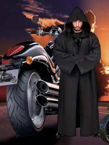 1pc Adult Festival Knight Hooded Robe Dress Up Cape For Various Party Cosplay Props - Multicolor - View 8