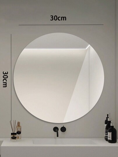 1pc Acrylic Mirror, Bathroom Spiegel Makeup Unbreakable, Self Adhesive, Peel Stick, No Installation Required. Wand Square Round Heart Shaped Waterproof Material, ative Mirror. Bedroom Vanity Office, Various Surfaces, Environments, Ho hold Helper. Home Back To School Room Supplies view 6