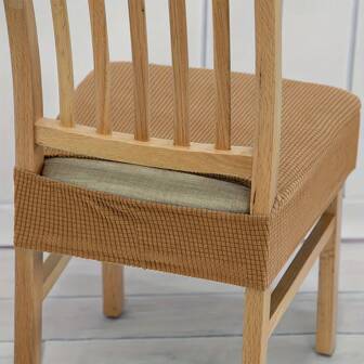 1/4/6pcs Elastic Stretch Dining Chair Covers, Removable & Washable Kitchen Chair Seat Cushion Protectors, Suitable For Hotel, Restaurant, Club And Bar Furniture Decor