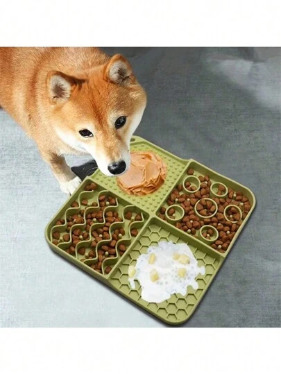 1pc Dog & Cat Sniffing Lick Mat With Suction Cup, Helps Relieve Anxiety, Keeps Dogs Busy, Peanut Butter Lick Mat For Boredom Relief, Great For Bathing