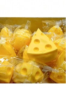 新品上市有趣可爱的奶酪挤压玩具，新奇奶酪减压球 - 彩色 - 查看 2