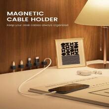 磁性电线整理器，6 件装粘性充电线夹，适用于床头柜，轻松固定电线夹，用于电话、家庭、办公室、办公桌的电线管理 | 通用 | 强磁铁