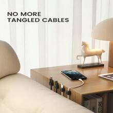 磁性电线整理器，6 件装粘性充电线夹，适用于床头柜，轻松固定电线夹，用于电话、家庭、办公室、办公桌的电线管理 | 通用 | 强磁铁