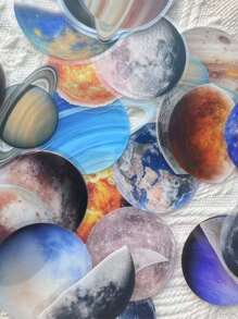 50 miếng dán trong suốt Planet PET cho sổ tay, máy tính xách tay, sổ lưu niệm, nhật ký, đàn ghi ta, mũ bảo hiểm, hộp lưu trữ, miếng dán DIY chống thấm nước, đồ dùng học tập, trở lại trường - Nhiều màu - Xem 7