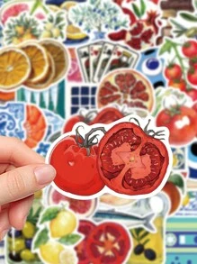50pcs Mediterranean Style Art Stickers, PVC Material, Gifts, Cartoon Decor, Scrapbooking, Notebook, Laptop, Luggage, Guitar, Water Bottle, Phone Case, DIY Stickers - Multicolor - View 4