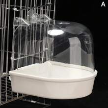 Transparent Hanging Bird Bath For Cage, Bird Cage Accessories, Parrot Bathtub, Shower Cage For Canary, Parakeet, Cockatiel